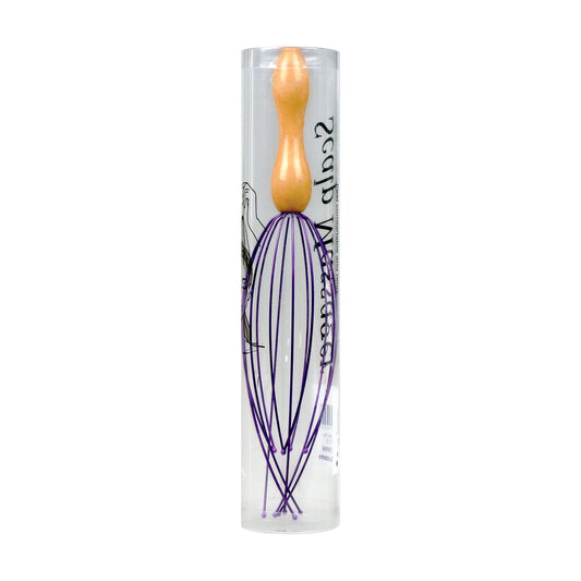 Wooden Scalp Massager, Stainless Legs, Purple
