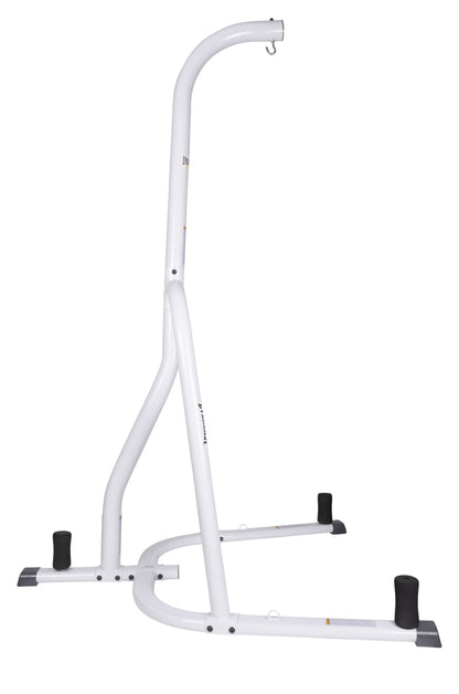 Single Station Heavy-Duty Punching Bag Stand, Powder-Coated Steel, 100 Lb Capacity, White
