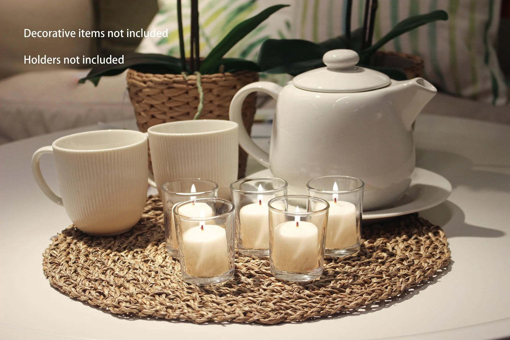 Unscented Votive Candles, Ivory, 16-Pack