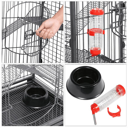 37"H Metal 4-Tier Rolling Large Small Animal Cage,Black