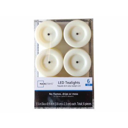 (3 Pack)  Unscented Flameless LED Tealights, Ivory, 6 Count