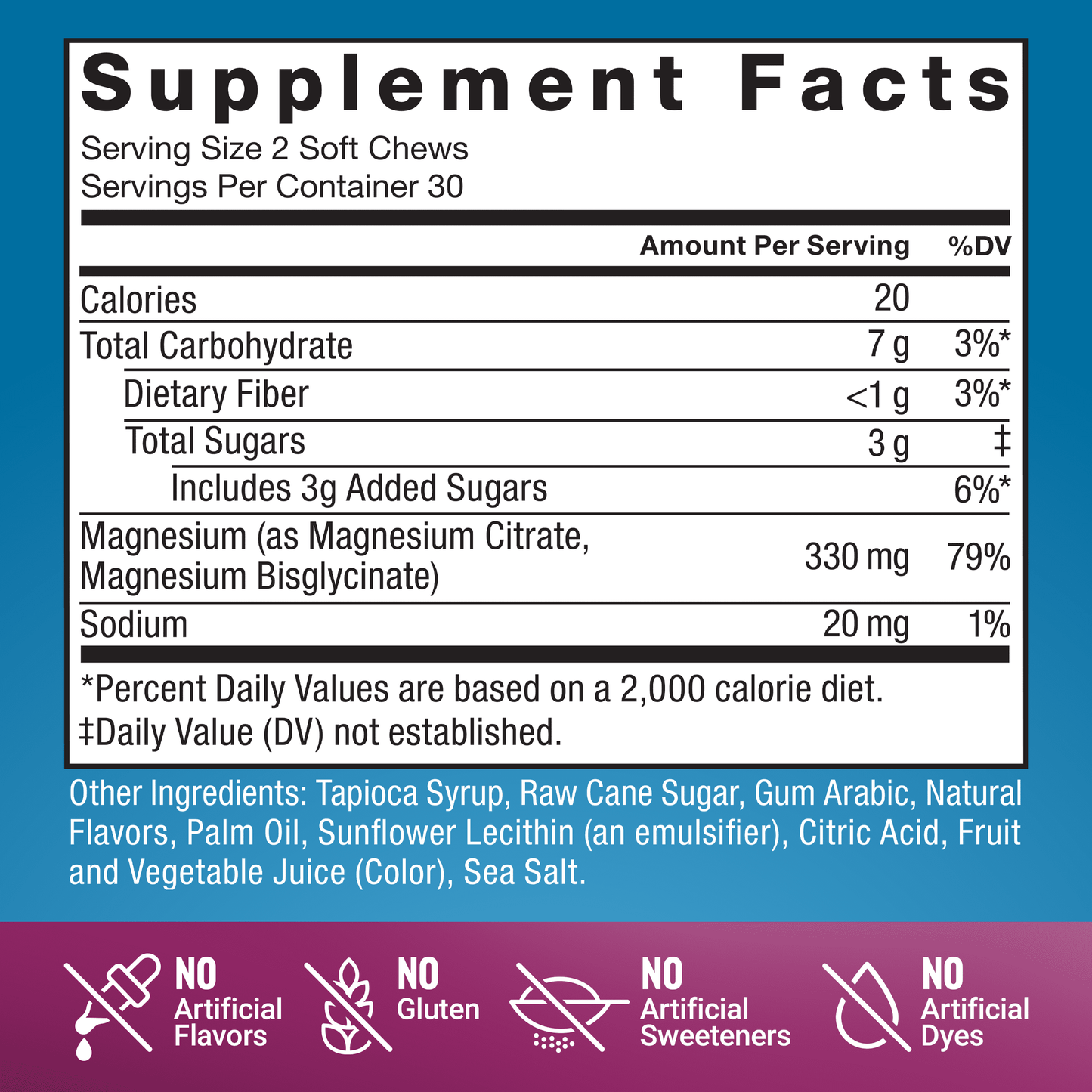 Ultimate Magnesium, 330Mg Magnesium Glycinate & Citrate to Promote Calm & Relaxation, Vegan & Gluten Free, Mixed Berry, 60 Soft Chews