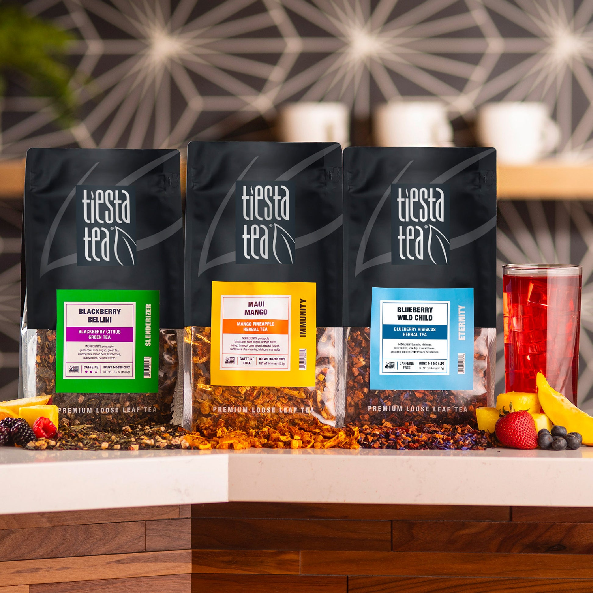 Tiesta Tea Loose Leaf Herbal Tea Variety Pack, 16 Oz, 3 Bags