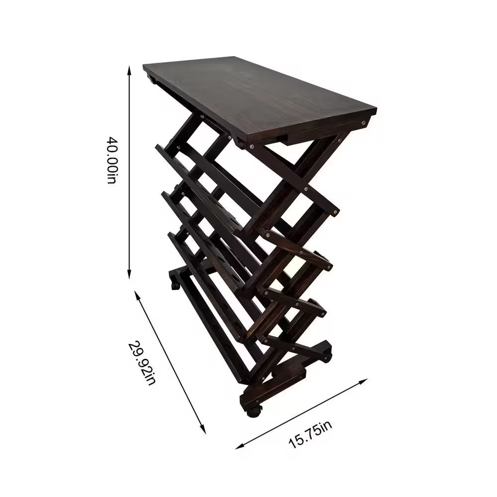 26-Bottles Brown Freestanding Wine Rack, Wine Storage Rack