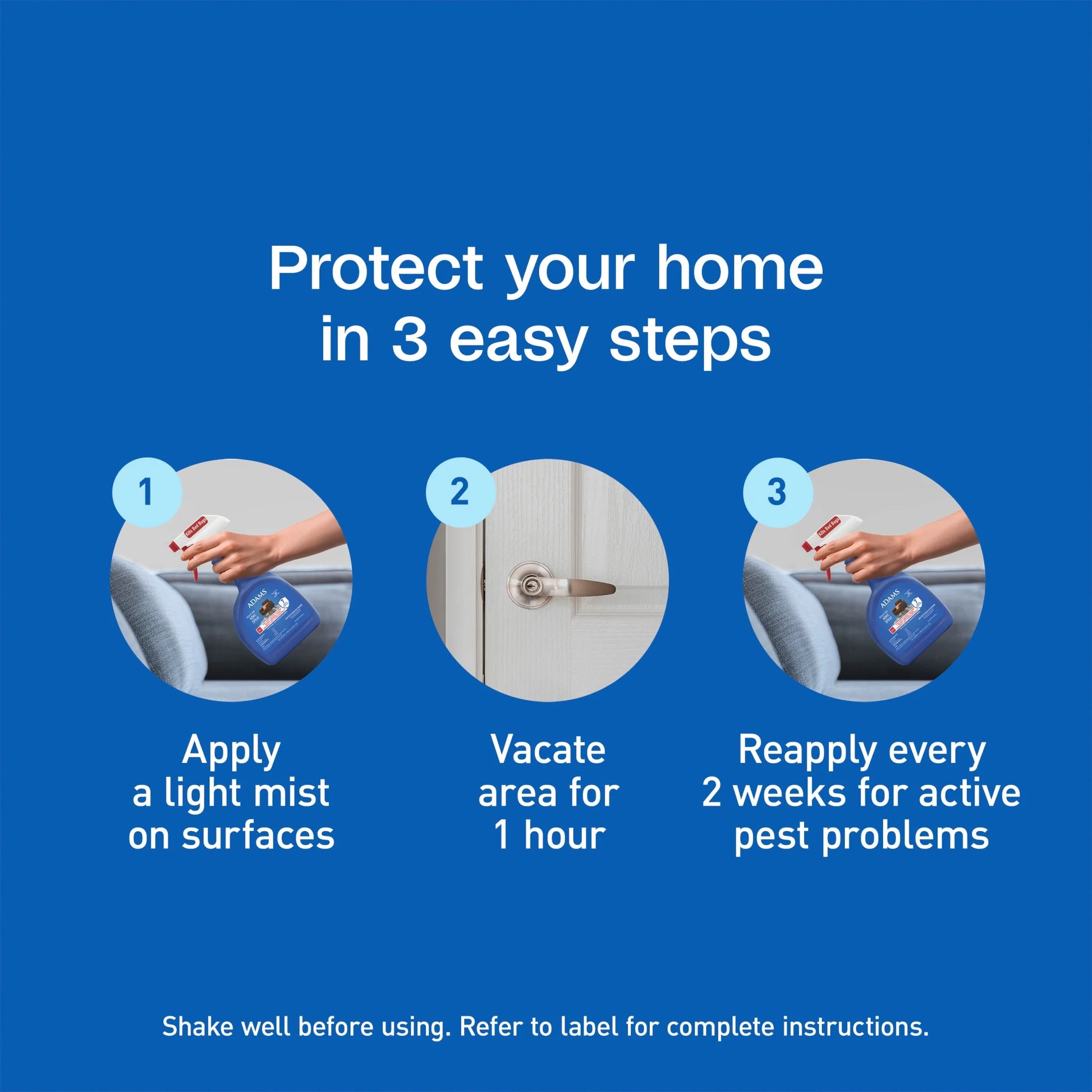 (4 Pack)  Flea & Tick Home Spray, Kills Fleas, Flea Eggs, Flea Larvae, Bed Bugs, Ticks, Ants (Except Carpenter, Harvester, Pharaoh and Fire Ants), Cockroaches, Spiders, & Mosquitoes in the Home, 24 Fl Oz