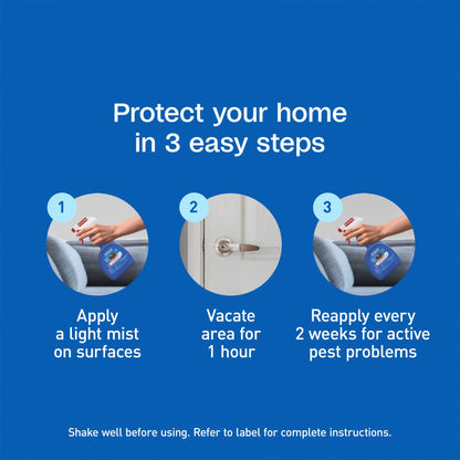 (4 Pack)  Flea & Tick Home Spray, Kills Fleas, Flea Eggs, Flea Larvae, Bed Bugs, Ticks, Ants (Except Carpenter, Harvester, Pharaoh and Fire Ants), Cockroaches, Spiders, & Mosquitoes in the Home, 24 Fl Oz