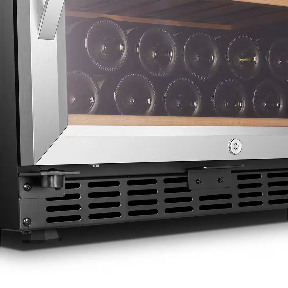 25 In. 44-Bottle Stainless Steel Dual Zone Wine Refrigerator