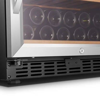 25 In. 44-Bottle Stainless Steel Dual Zone Wine Refrigerator