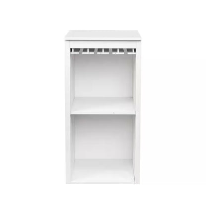 WHITE Color Modular Wine Bar Cabinet with Storage Shelves with Hutch for Dining Room