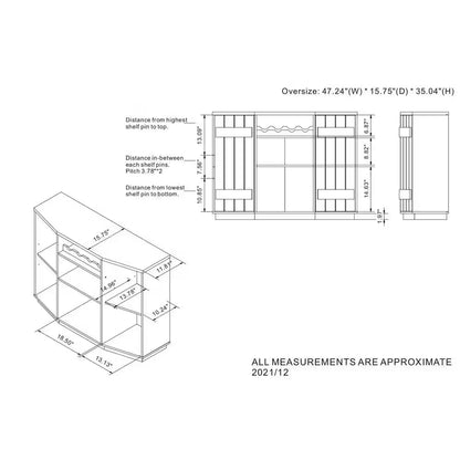 Shedd Rustic Navy Blue Buffet with 2-Shelves