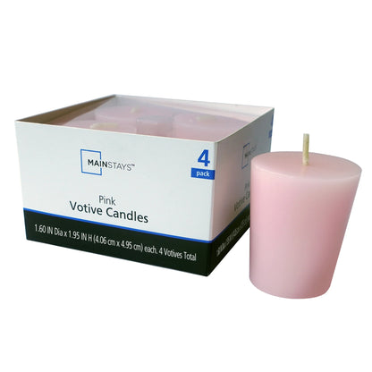 (2 Pack)  Unscented Filled Votive Glass Candles, White, 12-Pack Votive Candles