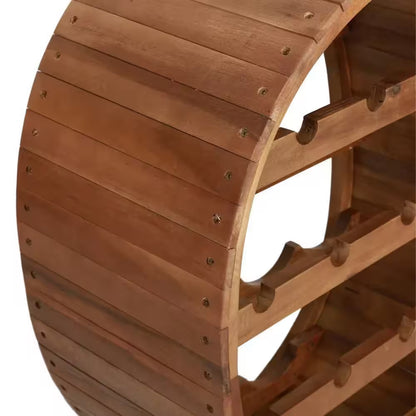 13-Bottle Brown Wood Floor Wine Rack