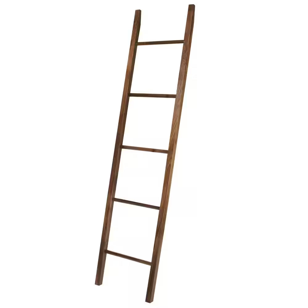 19 In. W X 1.6 In. D Espresso Decorative Ladder with Solid American Maple