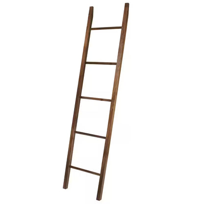 19 In. W X 1.6 In. D Espresso Decorative Ladder with Solid American Maple