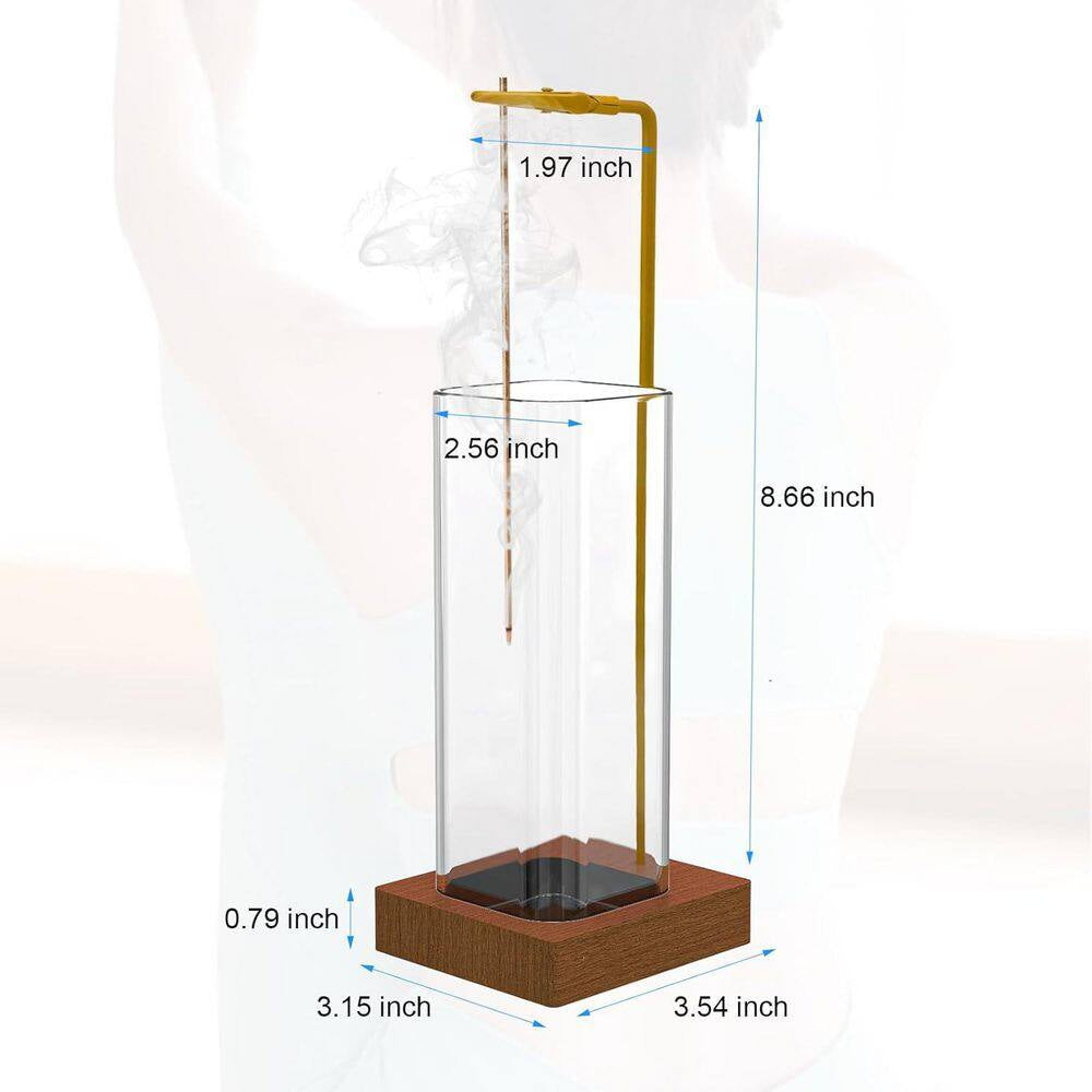 2-Pack Modern Square Incense Holder with Ash Collector for Meditation and Relaxation