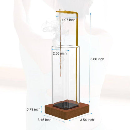 2-Pack Modern Square Incense Holder with Ash Collector for Meditation and Relaxation