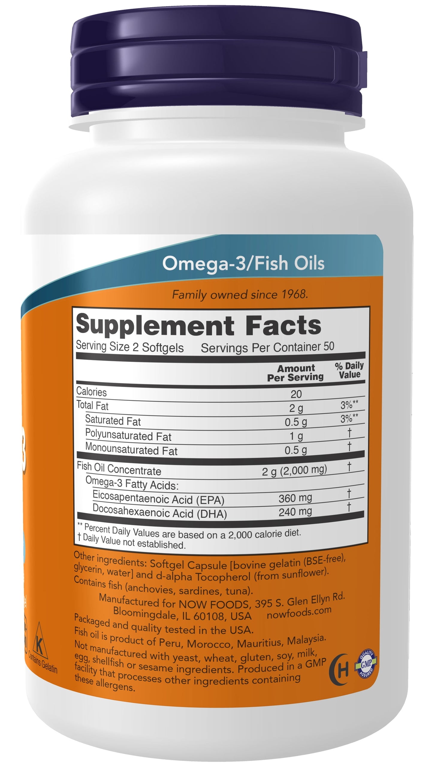 Supplements, Omega-3 180 EPA / 120 DHA, Molecularly Distilled, Cardiovascular Support, 100 Softgels