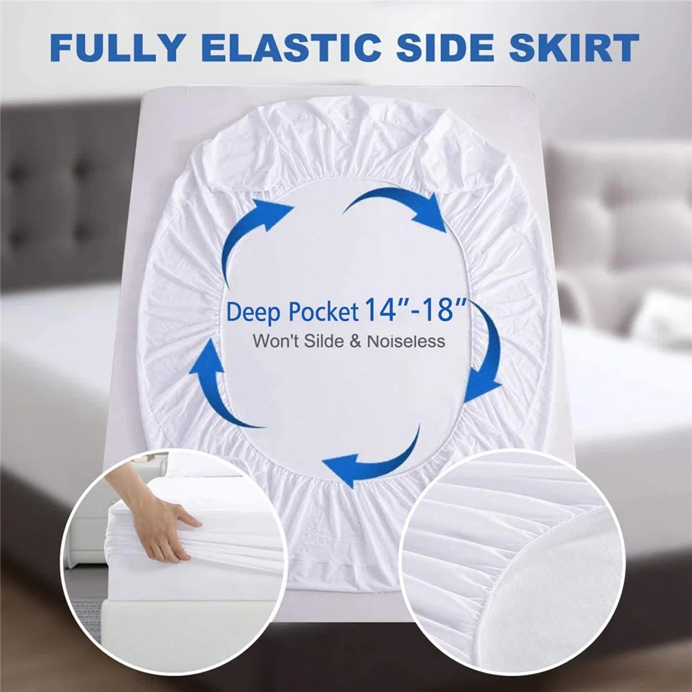 Waterproof Fitted Microfiber Mattress Protector, Twin, 2 Pack