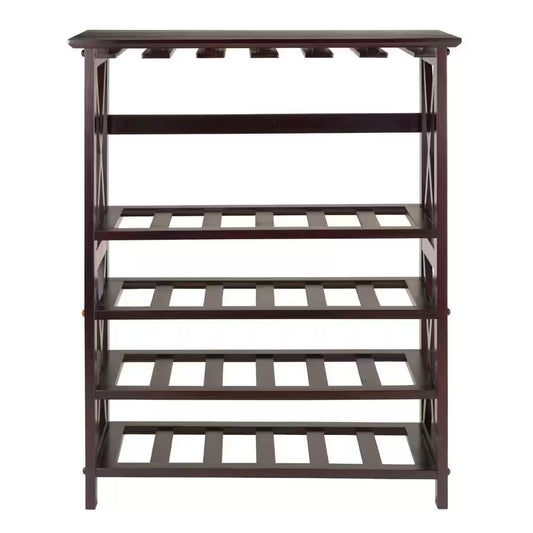 Rio 24-Bottle Espresso Floor Wine Rack