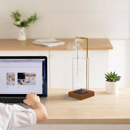 2-Pack Modern Square Incense Holder with Ash Collector for Meditation and Relaxation