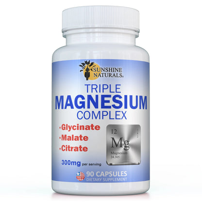 Triple Magnesium Dietary Supplement, 90 Capsules