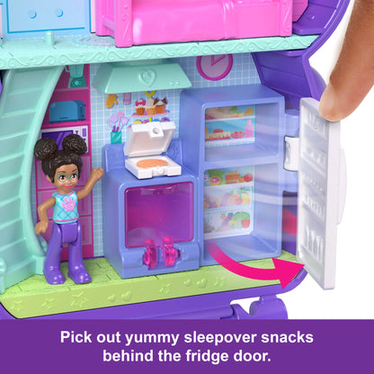 Sleepover Puppy Compact Playset with 1 Micro Doll, Pet Dogs, Food & Styling Accessories