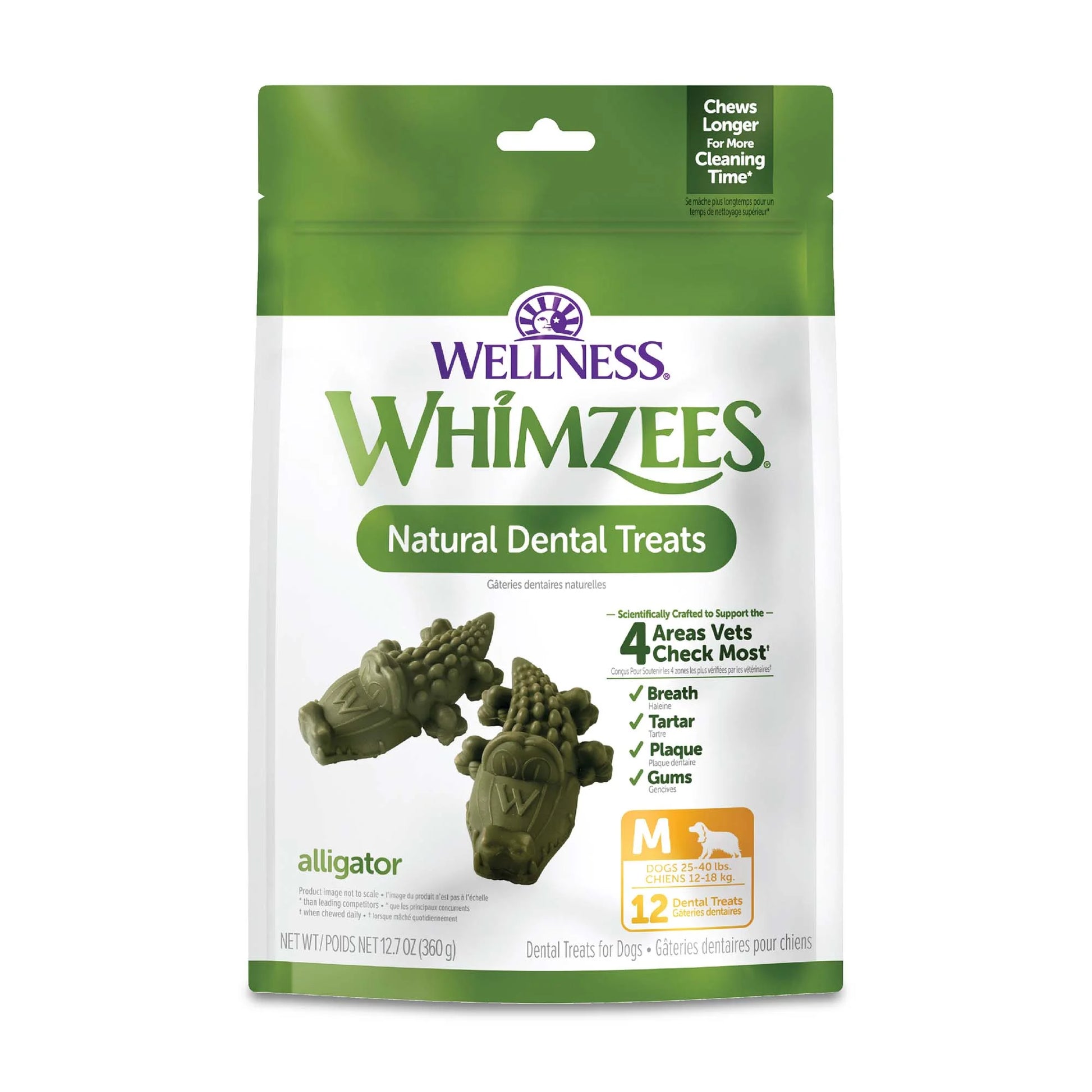 Wellness® ® Alligator Natural Grain Free Dental Chews for Dogs, Medium Breed, 12 Count