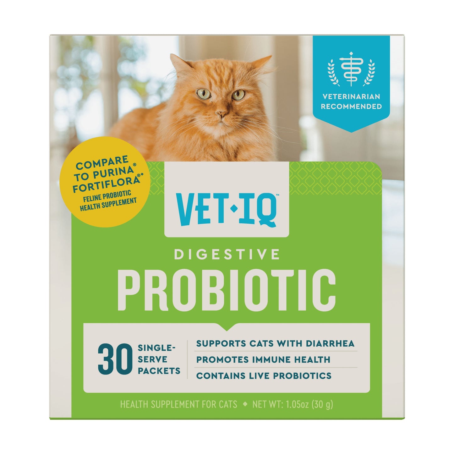 Probiotic Cat Powder Supplement for Digestive Health, 30 Packets