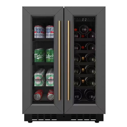 Reserve 24 In. Dual Zone 20-Wine Bottles and 51-Cans Beverage and Wine Cooler in Black