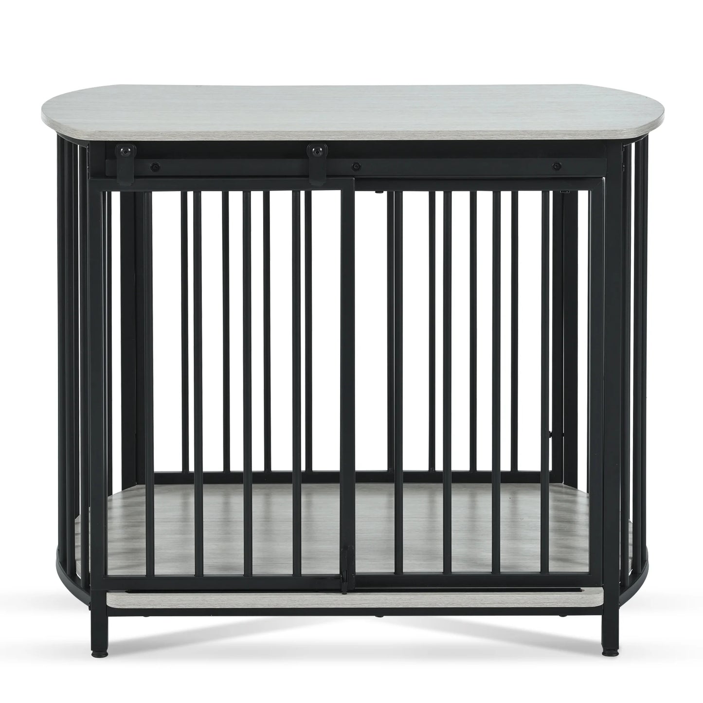 31.5" Large Dog Crate Furniture for Small Medium Dog, Wooden Cage Indoor Kennel Furniture, Gray