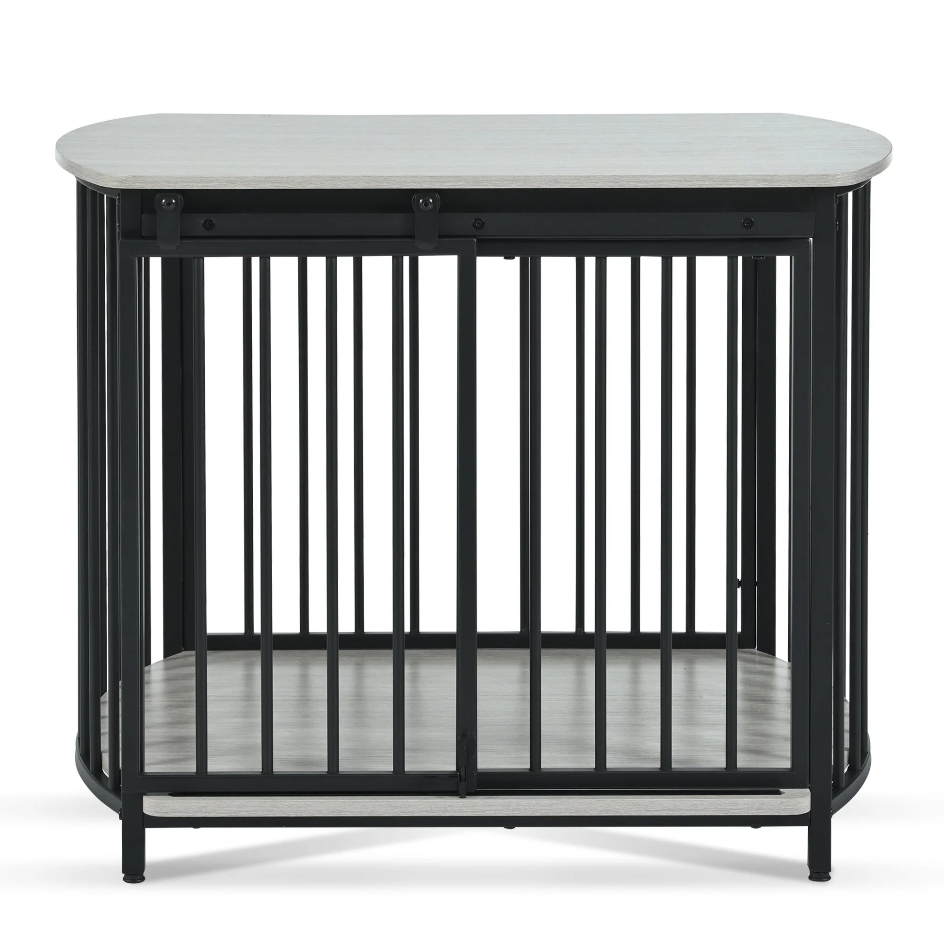 31.5" Large Dog Crate Furniture for Small Medium Dog, Wooden Cage Indoor Kennel Furniture, Gray