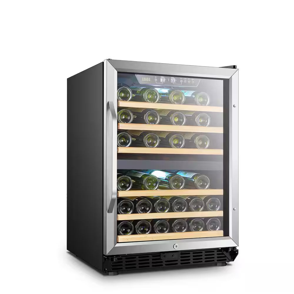 25 In. 44-Bottle Stainless Steel Dual Zone Wine Refrigerator
