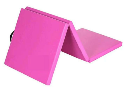 (2 Pack)  Tri-Fold Gymnastics Exercise Mat with Handles, 6' X 2' X 2", Black