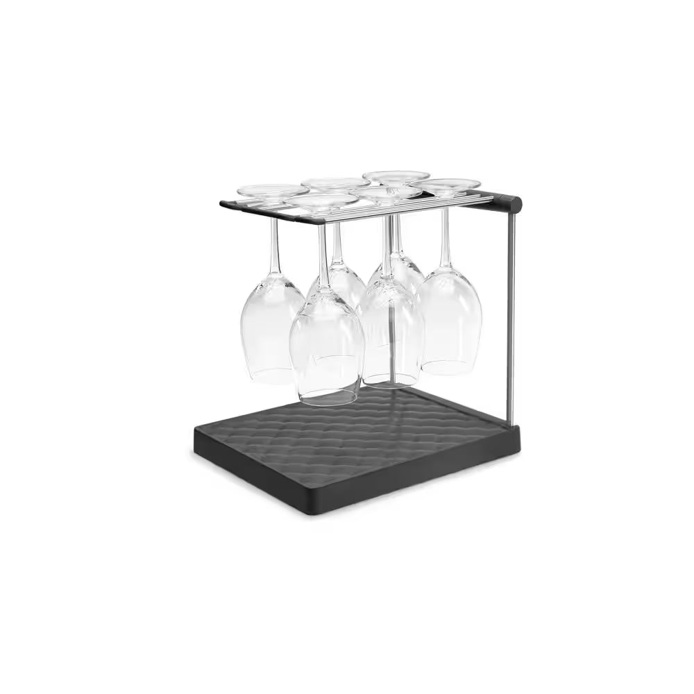 Wine Glass Drying Rack in Charcoal