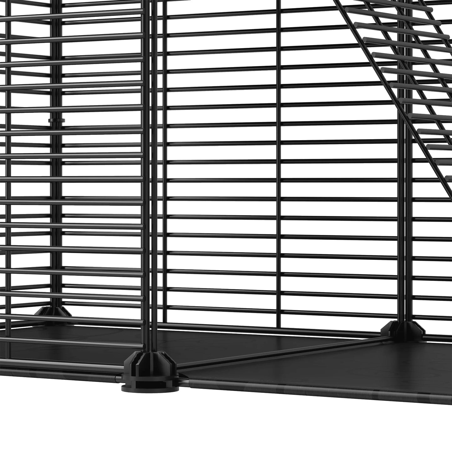 2 Tier Indoor Cat Cage,28" Cat Enclosure DIY Cat Playpen for 1-2 Cats,28"L X 14"W X 28"H,Black