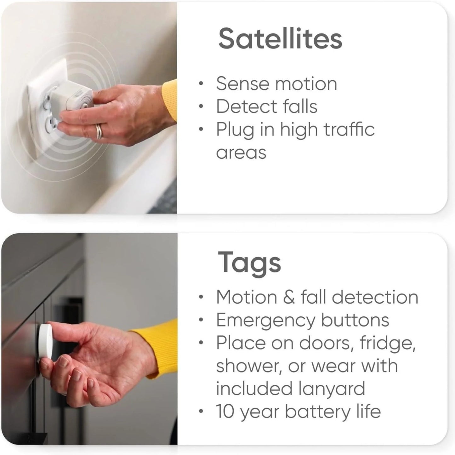 24/7 Medical Alert System with Fall Detection, Motion Sensors, and 911 Dispatch