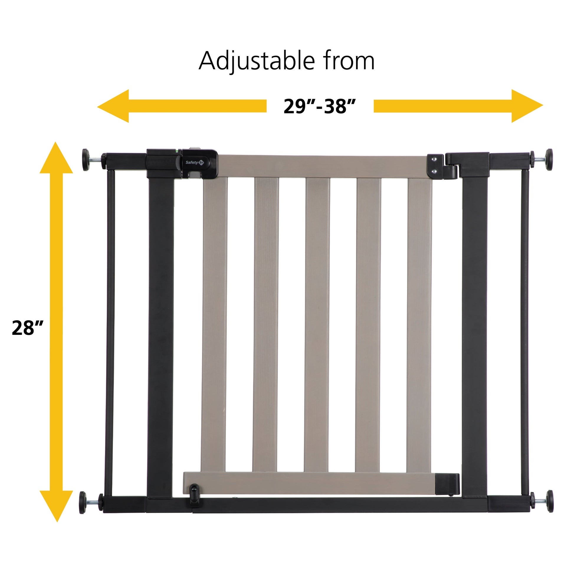 (2 Pack)  Wood-And-Metal Flat Slat Gate, Grey