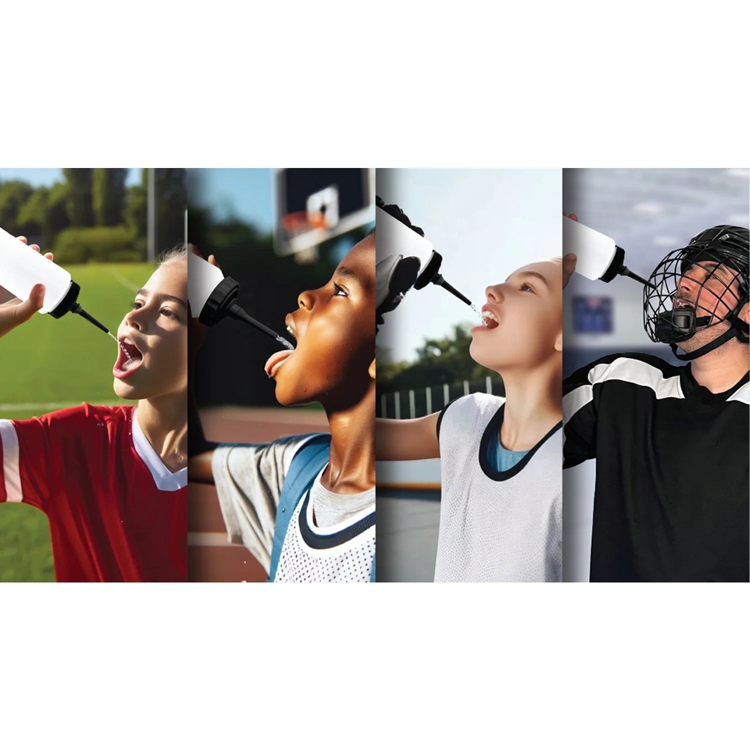 (3 Pack)  Water Squirt Bottle 750Ml with Extended Tip - 1Pc - Plastic - All Sports and All Ages!