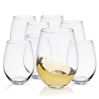 20 Oz. Spirits Large Stemless Wine Glasses (Set of 8)