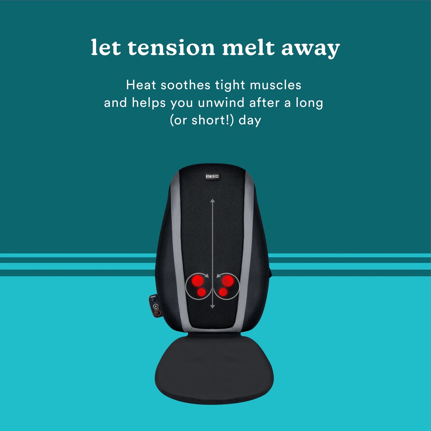 Shiatsu Massage Cushion with Soothing Heat, Deep-Kneading Massage, 3 Massage Zones, Soothing Heat, Relax Overworked Muscles, Release Tension, Reduce Back Pain