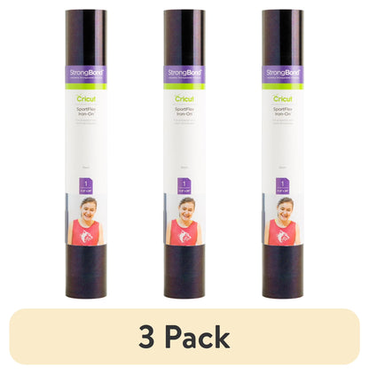 (3 Pack)  Sportflex Iron-On Vinyl, Black, 11.8" X 24"
