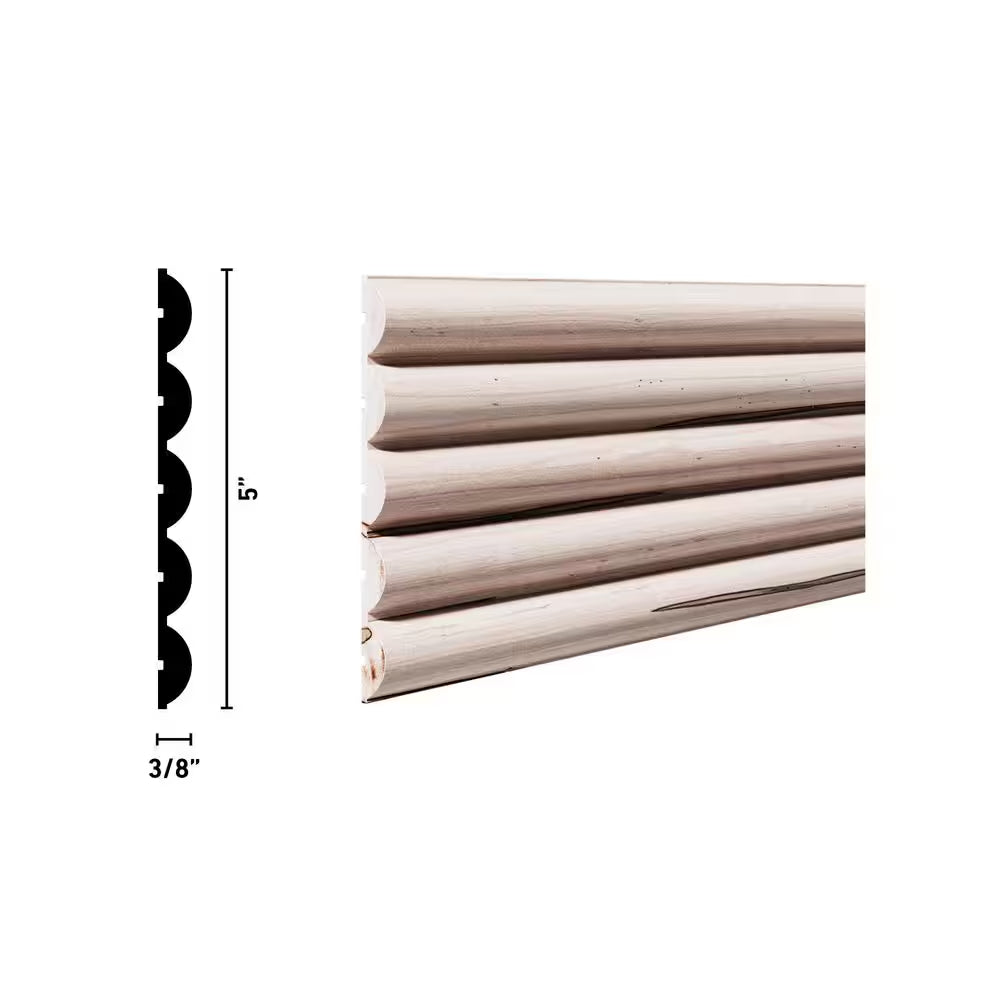 0.375 In. D X 5 In. W X 47.5 In. L Unfinished Ambrosia Maple Wood Accent Wall Panel Moulding