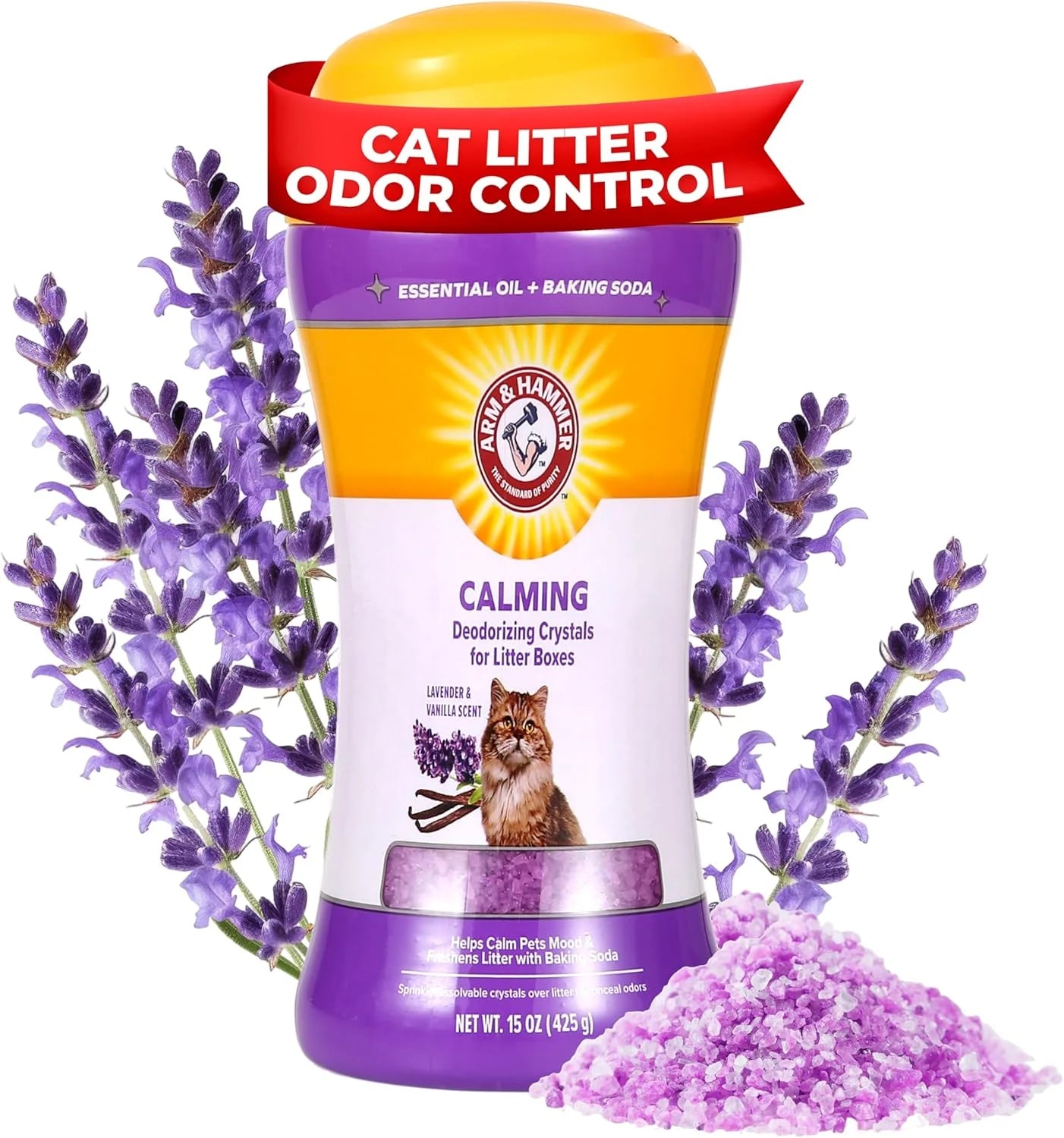 (12 Pack)  Cat Litter Deodorizing Crystals, Lavender & Vanilla Scent 15 Oz