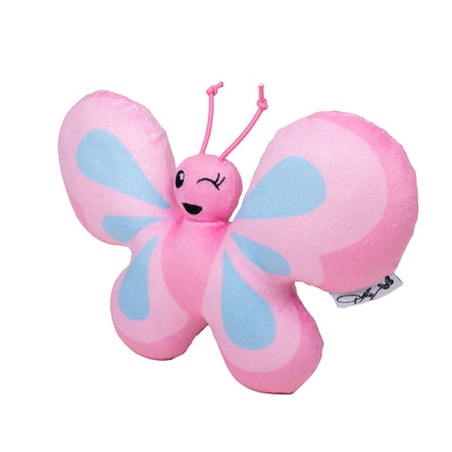 , Dog Toys, Plush Polyester Butterfly Pet Toy, Pink, One Size